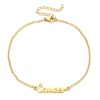 Изображение Eco-friendly Vacuum Plating 304 Stainless Steel Rolo Chain Anklet 21cm(8 2/8") long, 1 Piece