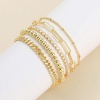 Picture of Hypoallergenic 304 Stainless Steel Link Chain Anklet Gold Plated 21cm(8 2/8") long, 1 Piece