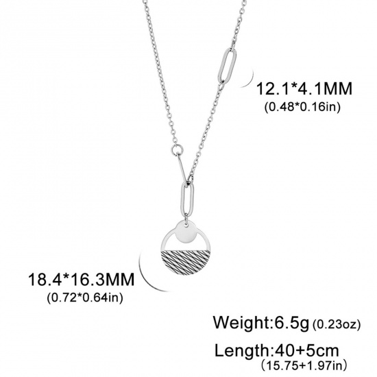Picture of 304 Stainless Steel Link Chain Necklace Round 40cm(15 6/8") long, 1 Piece