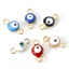 Immagine di 10 Pz Placcatura Sottovuoto 304 Acciaio Inossidabile Religione Pendenti Charms Connettori Tondo Oro Placcato Multicolore Malocchio Smalto a Doppia Faccia 9cm x 4.5cm
