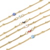 Immagine di 1 Pz Placcatura Sottovuoto 304 Acciaio Inossidabile Religione Catena Singolare Cavigliere Oro Placcato Multicolore Smalto a Doppia Faccia Tondo Malocchio 21.5cm lunghezza