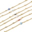 Immagine di 1 Pz Placcatura Sottovuoto 304 Acciaio Inossidabile Religione Catena Singolare Cavigliere Oro Placcato Multicolore Smalto a Doppia Faccia Tondo Malocchio 21.5cm lunghezza