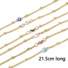 Immagine di 1 Pz Placcatura Sottovuoto 304 Acciaio Inossidabile Religione Catena Singolare Cavigliere Oro Placcato Multicolore Smalto a Doppia Faccia Tondo Malocchio 21.5cm lunghezza