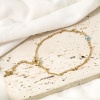 Immagine di 1 Pz Placcatura Sottovuoto 304 Acciaio Inossidabile Religione Catena Singolare Cavigliere Oro Placcato Multicolore Smalto a Doppia Faccia Tondo Malocchio 21.5cm lunghezza