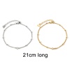 Image de Bracelet de Cheville Semi-fini pour la Fabrication de Bijoux Faits à la Main en 304 Acier Inoxydable Chaîne Maille Cheval Multicolore avec Fermoir Mousqueton et Chaîne d'Extension 20cm Long, 1 Pièce