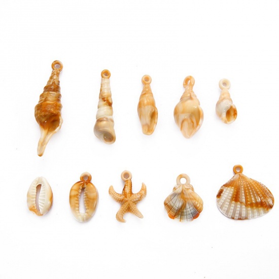 Picture of Acrylic Ocean Jewelry Pendants Conch/ Sea Snail Khaki Shell