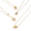 Picture of 304 Stainless Steel Stylish Snake Chain Necklace 18K Gold Plated Daisy Flower