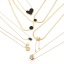 Immagine di 304 Acciaio Inossidabile Elegante Cavo Catena Collana 18K Oro Placcato Anello Trasparente Strass 1 Pz