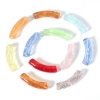 Image de Perles pour DIY Fabrication de Bijoux en Acrylique Multicolore Tube Courbé Arc Craqué 3.3cm x 0.8cm, Trou: env. 1.4mm, 20 Pcs