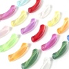 Image de Perles pour DIY Fabrication de Bijoux en Acrylique Multicolore Transparent Tube Courbé Arc 3.3cm x 0.8cm, Trou: env. 1.4mm, 50 Pcs