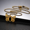 Bild von 304 Edelstahl Stilvoll Gliederkette Kette Halskette 18K Gold plattiert Schmetterling Anfangsbuchstabe/ Großbuchstabe Message " A-Z " Hohl 1 Strang