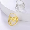 Picture of 304 Stainless Steel Stylish Open Adjustable Rings Multicolor Bird Animal Flower 17.3mm(US Size 7)
