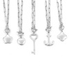Bild von 304 Edelstahl Stilvoll Büroklammerkette Halskette Silberfarbe Herz Blumen 49.5cm lang, 1 Strang