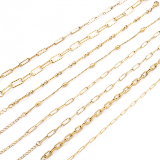 Picture of 304 Stainless Steel Simple Link Chain Anklet Gold Plated