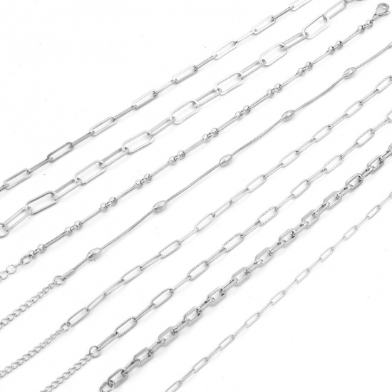 Picture of 304 Stainless Steel Simple Link Chain Anklet Silver Tone