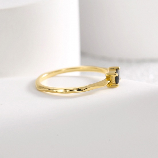 Picture of Eco-friendly Stylish Simple 18K Real Gold Plated Copper & Cubic Zirconia Unadjustable Rings Unisex Anniversary