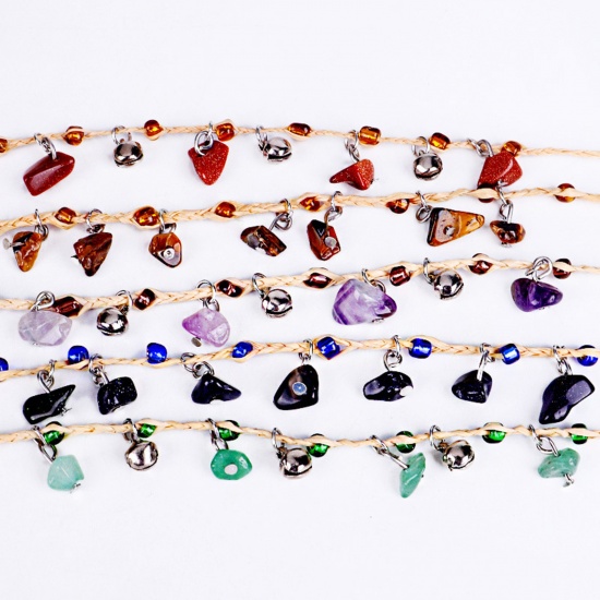 Immagine di Gemma Stile Bohemien Cavigliere Multicolore Scheggia di Perle 22cm Lunghezza, 1 Pz