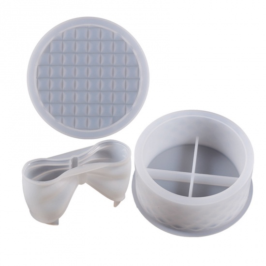 Picture of Silicone Resin Mold For Home Storage DIY Making Box Bowknot White
