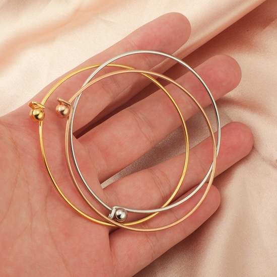 Picture of 304 Stainless Steel Expandable Bangles Bracelets Multicolor Ball Can Be Screwed Off 6cm Dia.