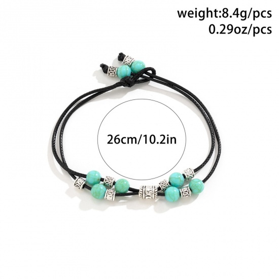 Picture of Resin Boho Chic Bohemia Braided Anklet Imitation Pearl