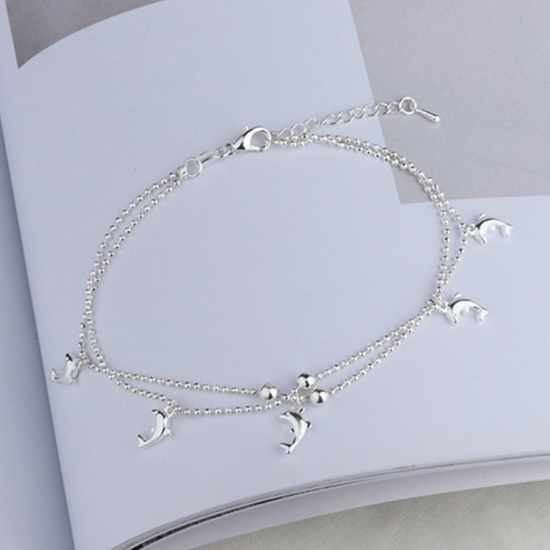 Picture of Brass Retro Anklet Platinum Plated