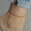 Изображение Латунь Стильный Многослойный многослойный ножной браслет Позолоченный украшенные бусы 1 ШТ                                                                                                                                                                    