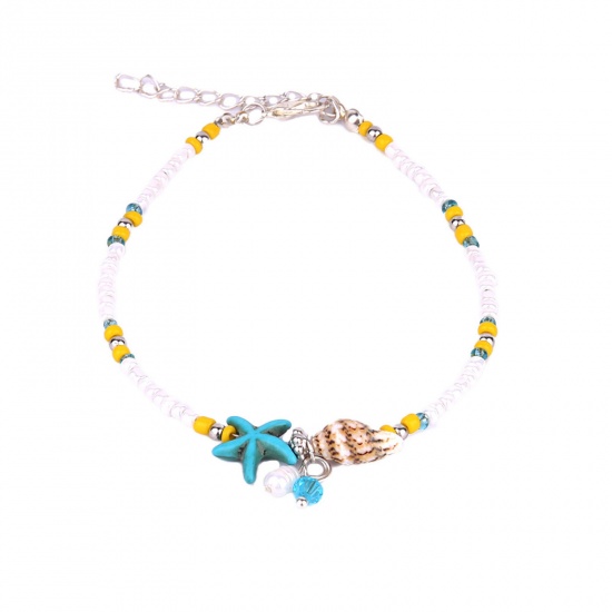 Immagine di Acrilato Gioielli Oceanici Cavigliera in Rilievo Multicolore Stella di Mare Imitata Perla 1 Pz