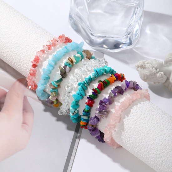 Immagine di Turchese Stile Bohemien Cavigliera in Rilievo Multicolore Scheggia di Perle 1 Pz