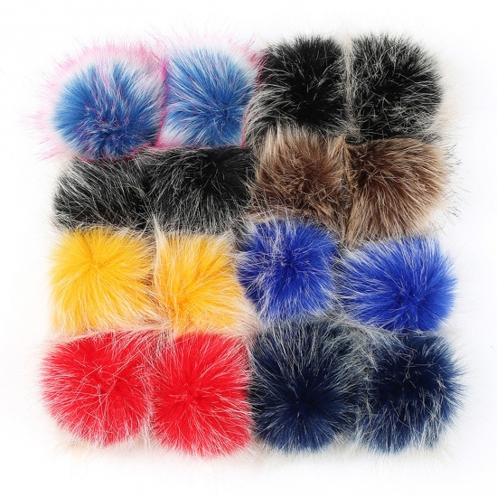 Picture of Polyester & Acrylic DIY Handmade Craft Materials Accessories Multicolor Pom Pom Ball 10cm Dia.