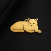 Picture of Eco-friendly 304 Stainless Steel Pendants Multicolor Cat Animal 31mm x 16mm