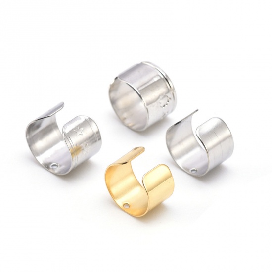 Picture of Hypoallergenic 304 Stainless Steel Ear Cuffs Clip Wrap Earrings U-shaped Silver Tone With Loop 10mm x 6mm