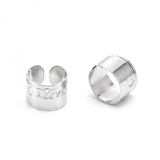 Picture of Hypoallergenic 304 Stainless Steel Ear Cuffs Clip Wrap Earrings U-shaped Silver Tone With Loop 10mm x 6mm