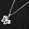 Picture of 304 Stainless Steel Insect Link Cable Chain Necklace Multicolor Butterfly Animal Fairy 45cm(17 6/8") long