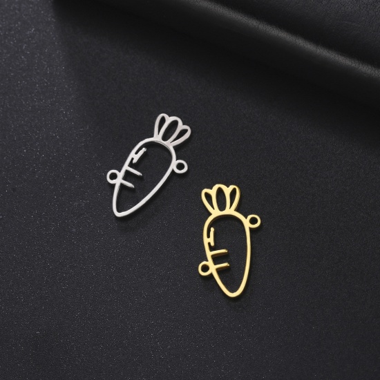 Immagine di 304 Acciaio Inossidabile Pendenti Charms Connettori Carota Multicolore 19mm x 18.5mm, 1 Pz