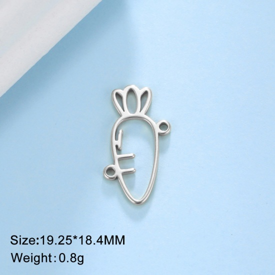 Immagine di 304 Acciaio Inossidabile Pendenti Charms Connettori Carota Multicolore 19mm x 18.5mm, 1 Pz