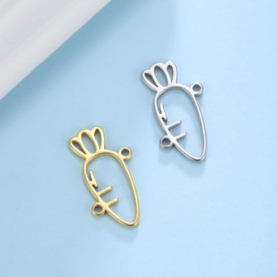 Immagine di 304 Acciaio Inossidabile Pendenti Charms Connettori Carota Multicolore 19mm x 18.5mm, 1 Pz