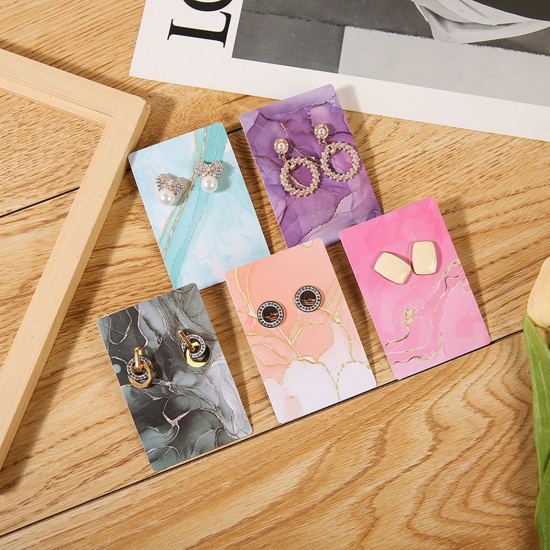 Picture of Paper Jewelry Necklace Earrings Display Card Multicolor Rectangle 9cm x 6cm