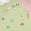 Bild von 304 Edelstahl Flora Kollektion Charms Silberfarbe Blumen Doppelseitige Emaille 10mm x 7mm, 10 Stück