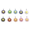 Bild von 304 Edelstahl Flora Kollektion Charms Silberfarbe Blumen Doppelseitige Emaille 10mm x 7mm, 10 Stück