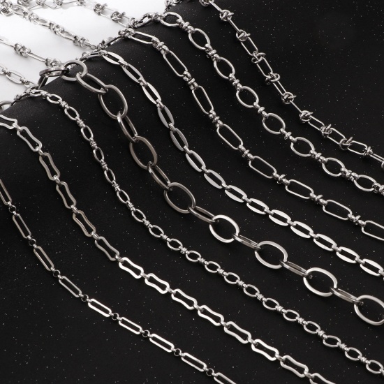 Picture of Eco-friendly 304 Stainless Steel Link Chain Silver Tone 1 Piece (Approx 1 M/Piece)