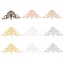 Immagine di Ottone Filigree Stamping Cabochon per Abbellimento Triangolo Iris Multicolore 28mm x 16mm, 20 Pz