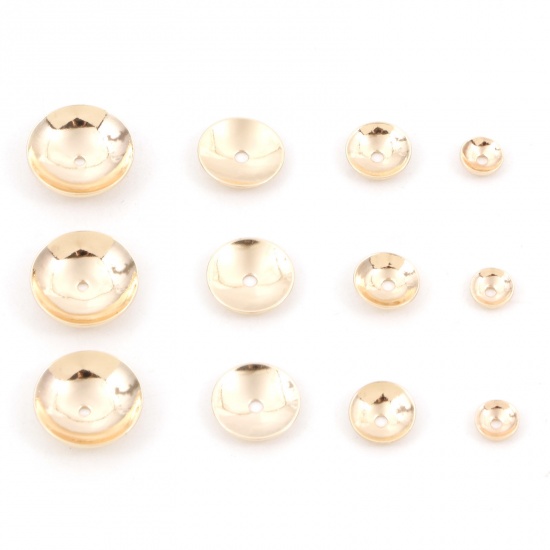 Picture of Brass Beads Caps Round 18K Real Gold Plated