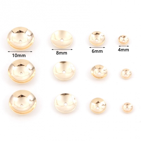 Picture of Brass Beads Caps Round 18K Real Gold Plated                                                                                                                                                                                                                   