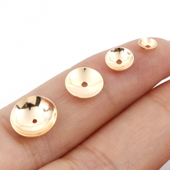 Picture of Brass Beads Caps Round 18K Real Gold Plated                                                                                                                                                                                                                   