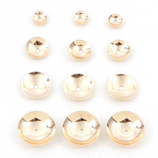 Picture of Brass Beads Caps Round 18K Real Gold Plated                                                                                                                                                                                                                   