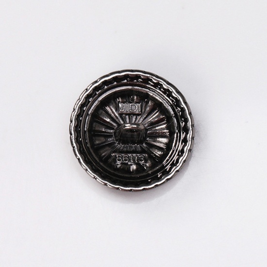 Picture of Alloy Metal Sewing Shank Buttons Single Hole Multicolor Round Flower