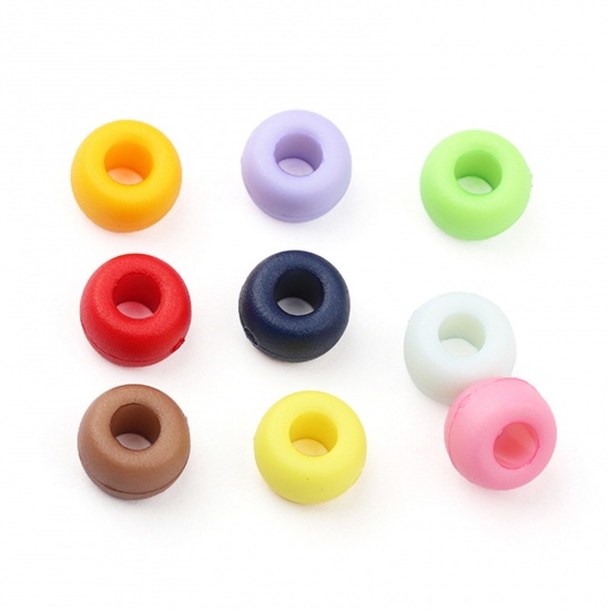 Picture of Plastic Cord Lock Stopper Sweater Shoelace Rope Buckle Pendant Clothing Accessories Round Multicolor 9mm x 6mm