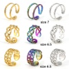 Image de Bagues Ouvert en 304 Acier Inoxydable Respectueux de la Nature Multicolore 2 Pcs