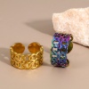 Image de Bagues Ouvert en 304 Acier Inoxydable Respectueux de la Nature Multicolore 2 Pcs