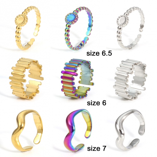 Picture of Eco-friendly 304 Stainless Steel Open Rings Multicolor